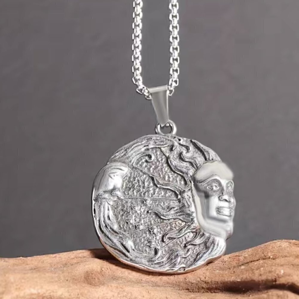 Sun and Moon Pendant and Necklace #1403 - Picture 4 of 10